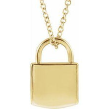 Load image into Gallery viewer, 12.02x8 mm Engravable Lock 16-18" Necklace