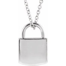 Load image into Gallery viewer, 12.02x8 mm Engravable Lock 16-18" Necklace