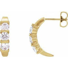 Load image into Gallery viewer, 1/2 CTW Diamond J-Hoop Earrings