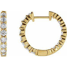 Load image into Gallery viewer, 1 CTW Lab-Grown Diamond Inside-Outside Hinged 19.3 mm Hoop Earrings