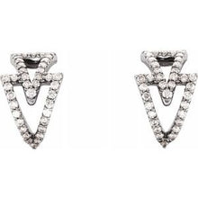 Load image into Gallery viewer, 1/4 CTW Diamond Geometric Hoop Earrings
