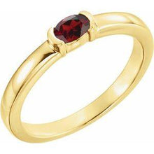 Load image into Gallery viewer, Mozambique Garnet Oval Stackable Family Ring