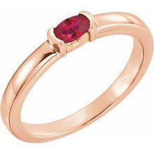 Load image into Gallery viewer, Mozambique Garnet Oval Stackable Family Ring