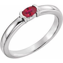 Load image into Gallery viewer, Mozambique Garnet Oval Stackable Family Ring