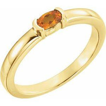 Load image into Gallery viewer, Mozambique Garnet Oval Stackable Family Ring