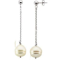 Load image into Gallery viewer, 9-11 mm Freshwater Cultured Pearl Dangle Earrings