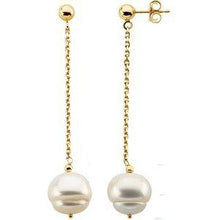 Load image into Gallery viewer, 9-11 mm Freshwater Cultured Pearl Dangle Earrings