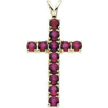 Load image into Gallery viewer, Ruby Cross Pendant