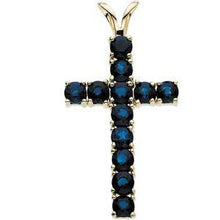Load image into Gallery viewer, Blue Sapphire Cross Pendant