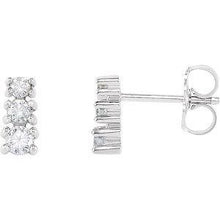 Load image into Gallery viewer, 7/8 CTW Diamond Three-Stone Earrings