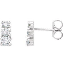 Load image into Gallery viewer, 7/8 CTW Diamond Three-Stone Earrings