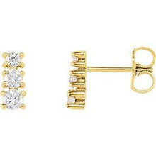 Load image into Gallery viewer, 7/8 CTW Diamond Three-Stone Earrings