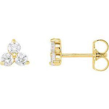 Load image into Gallery viewer, 5/8 CTW Three-Stone Diamond Earrings