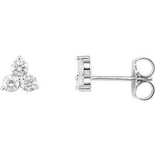 Load image into Gallery viewer, 5/8 CTW Three-Stone Diamond Earrings