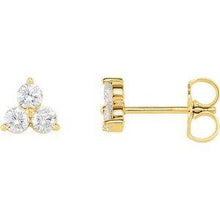 Load image into Gallery viewer, 5/8 CTW Three-Stone Diamond Earrings