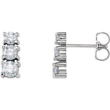Load image into Gallery viewer, 7/8 CTW Diamond Three-Stone Earrings