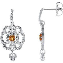 Load image into Gallery viewer, Mozambique Garnet & .03 CTW Diamond Earrings