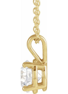 14K Yellow Gold  1/4 CT Lab-Grown Diamond Solitaire 16-18