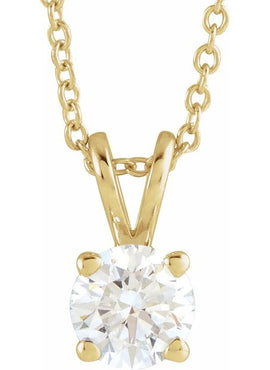 14K Yellow Gold  1/4 CT Lab-Grown Diamond Solitaire 16-18