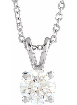 14K Yellow Gold  1/4 CT Lab-Grown Diamond Solitaire 16-18