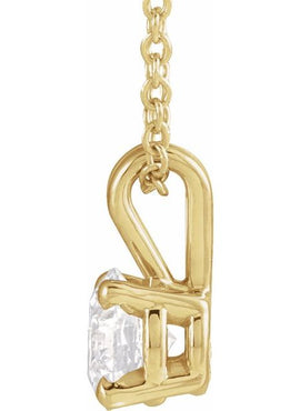 14K Yellow Gold  1/4 CT Lab-Grown Diamond Solitaire 16-18
