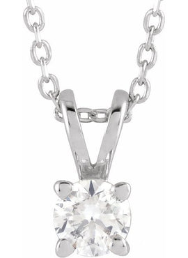 14K Yellow Gold  1/4 CT Lab-Grown Diamond Solitaire 16-18