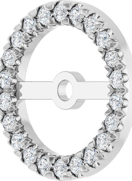 Platinum 4.6 mm ID 1/8 CTW Natural Diamond French-Set Earring Jackets