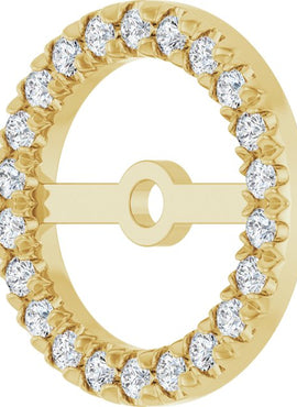 Platinum 4.6 mm ID 1/8 CTW Natural Diamond French-Set Earring Jackets