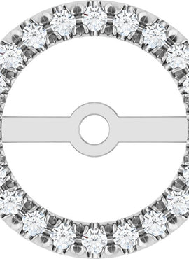 Platinum 4.6 mm ID 1/8 CTW Natural Diamond French-Set Earring Jackets