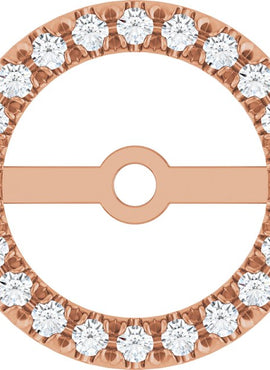 Platinum 4.6 mm ID 1/8 CTW Natural Diamond French-Set Earring Jackets