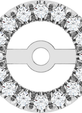 Platinum 4.6 mm ID 1/8 CTW Natural Diamond French-Set Earring Jackets