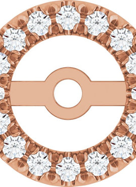 Platinum 4.6 mm ID 1/8 CTW Natural Diamond French-Set Earring Jackets