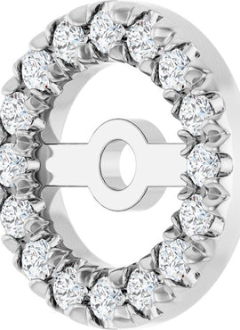 Platinum 4.6 mm ID 1/8 CTW Natural Diamond French-Set Earring Jackets