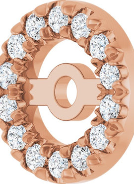 Platinum 4.6 mm ID 1/8 CTW Natural Diamond French-Set Earring Jackets
