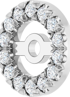 Platinum 4.6 mm ID 1/8 CTW Natural Diamond French-Set Earring Jackets