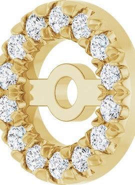 Platinum 4.6 mm ID 1/8 CTW Natural Diamond French-Set Earring Jackets