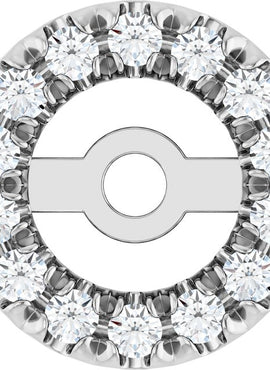 Platinum 4.6 mm ID 1/8 CTW Natural Diamond French-Set Earring Jackets