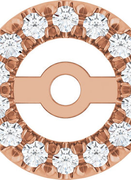 Platinum 4.6 mm ID 1/8 CTW Natural Diamond French-Set Earring Jackets