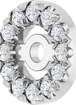 Platinum 4.6 mm ID 1/8 CTW Natural Diamond French-Set Earring Jackets