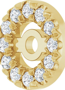 Platinum 4.6 mm ID 1/8 CTW Natural Diamond French-Set Earring Jackets