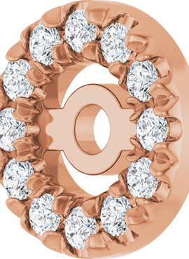Platinum 4.6 mm ID 1/8 CTW Natural Diamond French-Set Earring Jackets