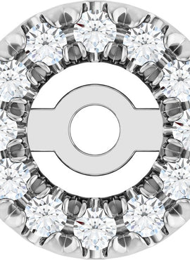Platinum 4.6 mm ID 1/8 CTW Natural Diamond French-Set Earring Jackets