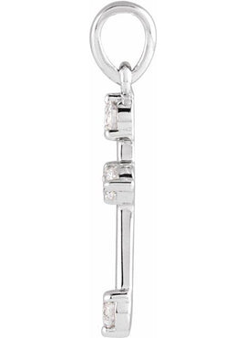 14K White Gold .07 CTW Natural Diamond Cross Pendant