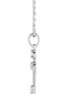 14K White Gold .07 CTW Natural Diamond Cross Pendant