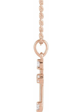 14K White Gold .07 CTW Natural Diamond Cross Pendant
