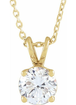 14K Yellow Gold  1/4 CT Lab-Grown Diamond Solitaire 16-18