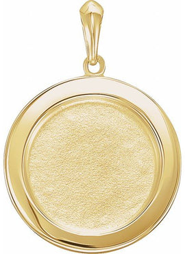 Sterling Silver 21.37x15 mm Beaded Disc Pendant