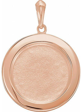 Sterling Silver 21.37x15 mm Beaded Disc Pendant