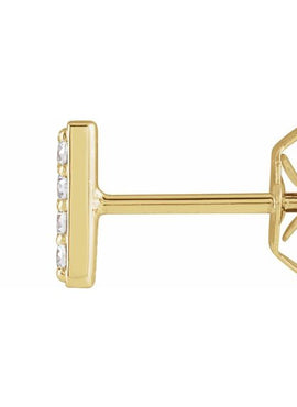 14K Yellow Gold .06 CTW Natural Diamond Bar Earrings