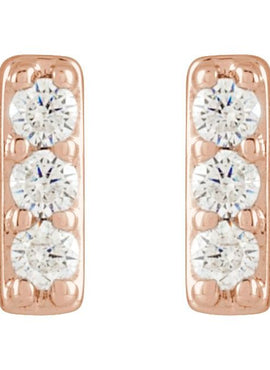 14K Yellow Gold .06 CTW Natural Diamond Bar Earrings
